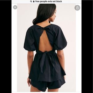 Free People Evie short set XS or S black